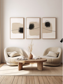 Minimalist Abstract Triptych Se