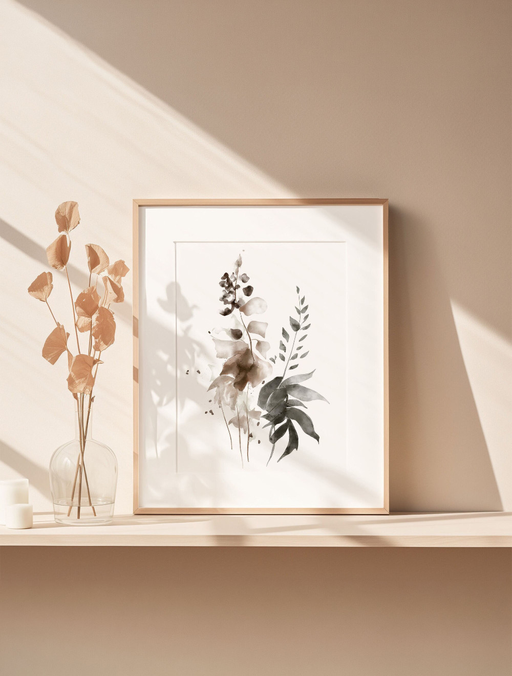 Neutral Leaf Watercolor
