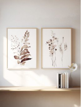 Sepia Botanical Pair