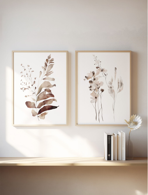 Sepia Botanical Pair