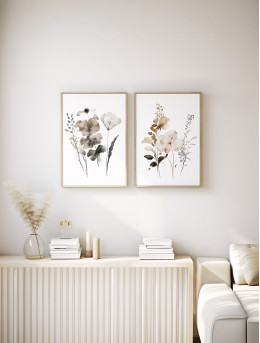 Neutral Botanical Elegance Duo