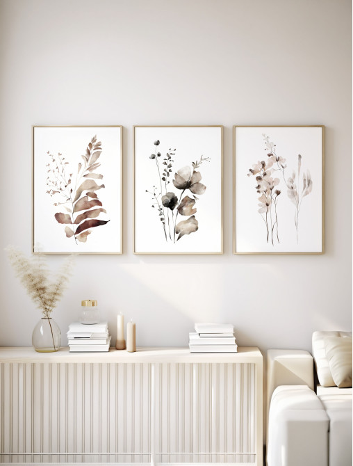 Sepia Botanical Trio