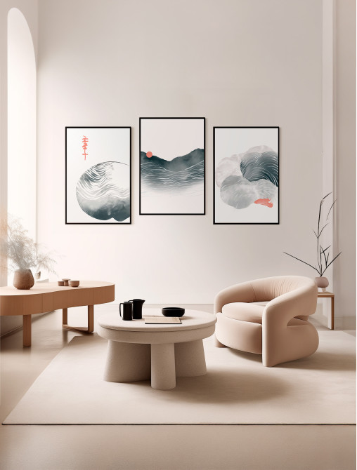 Japandi Wall Art Set of 3