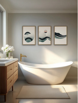 Japandi Bathroom Art Set of 3