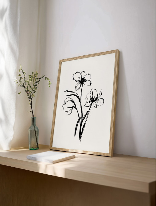 Simple Flower Sketch Print
