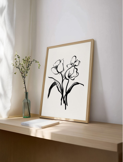 Modern Botanical Line Drawing