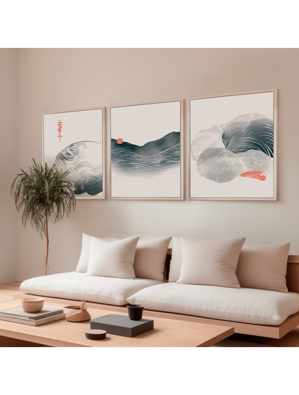 Japandi Wave Print